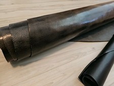 7-8oz VINTAGE BLACK BROWN LEATHER SIDE WATER BUFFALO PANEL,SHEET,SQUARE, 14 sqf