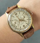 ANTIQUE Oriental Chrono LANDERON lamin GOLD WRISTWATCH 1950s OLD WRIST WATCH