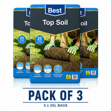 Multi Purpose Top Soil 75L 3 x 25L Garden Lawn Turf Seed Beds Borders Compost