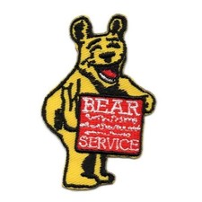 Cute yellow bear patch, ironon, fabric application, 5x7.8cm, used