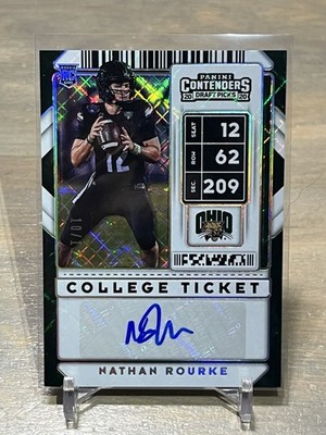 2020 Panini Contenders Draft Picks Nathan Rourke Rookie Diamond Auto #/15 Ohio
