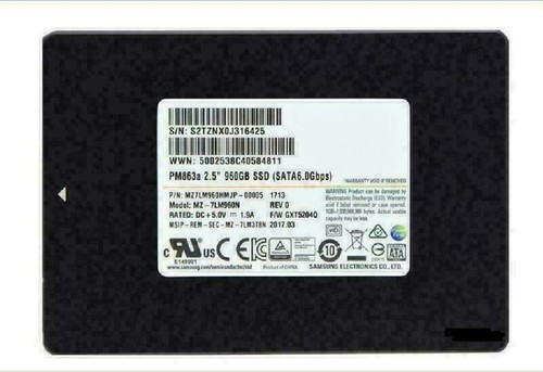960GB Samsung PM863a SSD SATA III TLC 2.5" MZ7LM960HMLJP-00005 MZ7LM-960N 330M/S