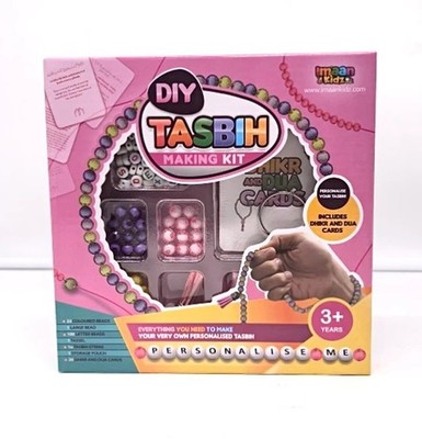 DIY Tasbih Making Kit mit Dhikr Karten - Rosa