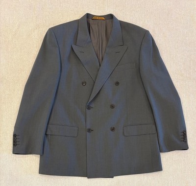 Marks & Spencer St Michael Double Breasted Blazer Italian Super 100s Wool 44R