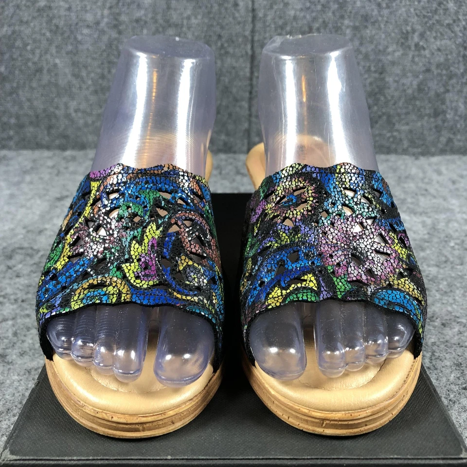 Sapatos femininos Spring Step tamanho 9.5 sandálias de couro cunha conforto feito na Itália - Imagem 4 de 4