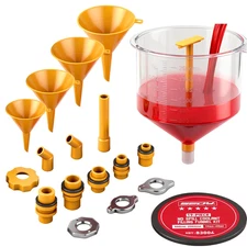 No-Spill Coolant Funnel Kit - 19-Piece Radiator Funnel Burping Kit, Coolan