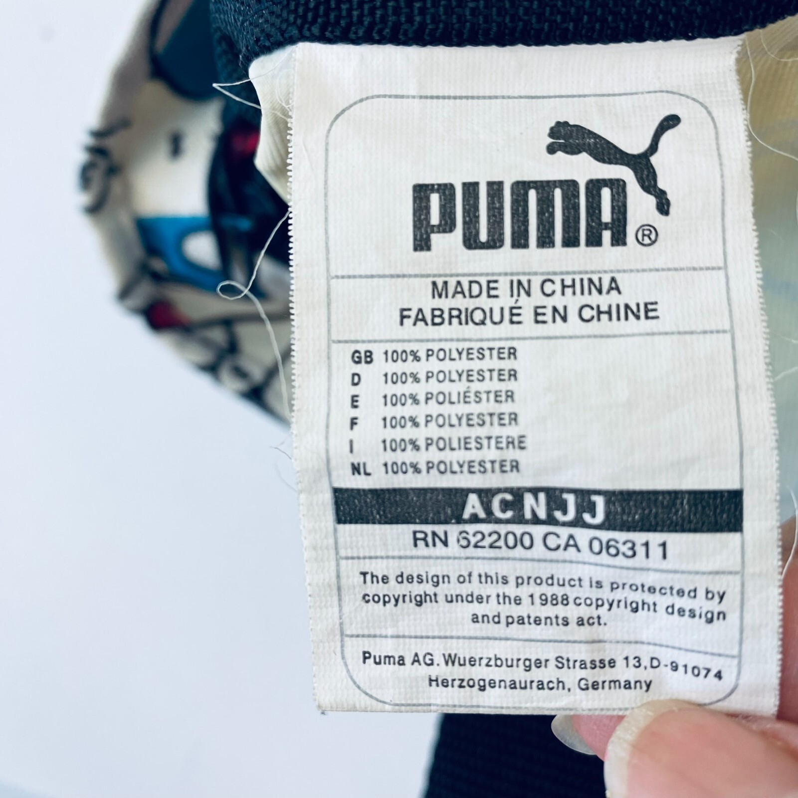 Rare Puma Womens Graphic Tote Bag White Multicolor Zippered image 10