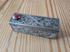 Art Deco 800er Silber Italy Lippenstift Etui mit Spiegel um 1920
