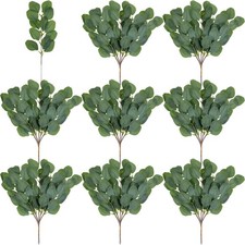 40 Pieces Artificial Eucalyptus Leaves Stems Fake Silver Dollar Eucalyptus St...