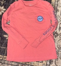 Vineyard Vines Salmon Long Sleeve T-Shirt Kids Size 5 Whale Logo