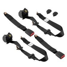 2x Universal Retractable 3 Point Seat Belt Car Vehicle Adjustable Safety Belt