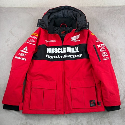 #ad Troy Lee Designs HRC Honda Racing Muscle Milk Team Parka Jacket Mens 3XL Hooded $189.89