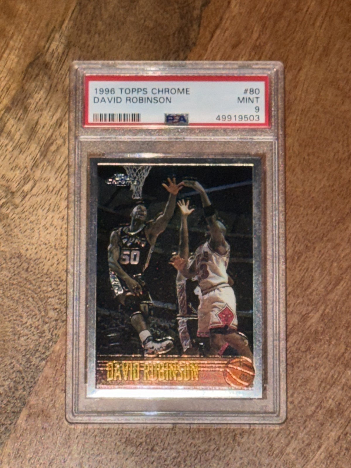 1996 Topps Chrome #80 David Robinson w/Michael Jordan PSA 9