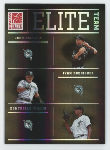 2004 Donruss Elite Team BLACK Josh Beckett/Dontrelle Willis/Ivan Rodriguez /150