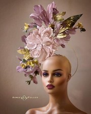 Kentucky Derby Hat Rose Purple Lavender Pink Gold Royal Ascot Hat Fascinator