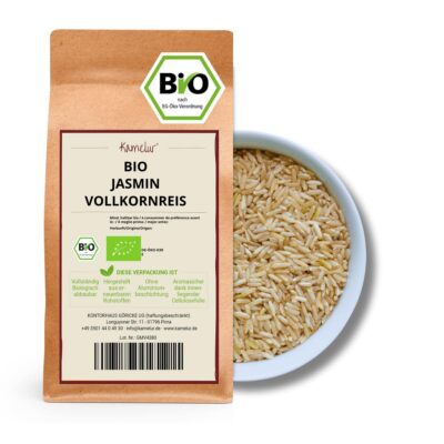 (4,80 EUR/kg) 25kg BIO Jasminreis Vollkorn, Jasminreis Duftreis BIO, im Sack