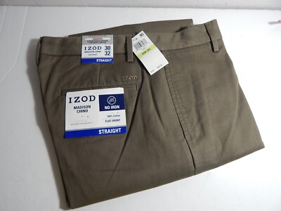 IZOD men's pants - 30 x 32 - Madison Chino Flat Front 100% Cotton ...