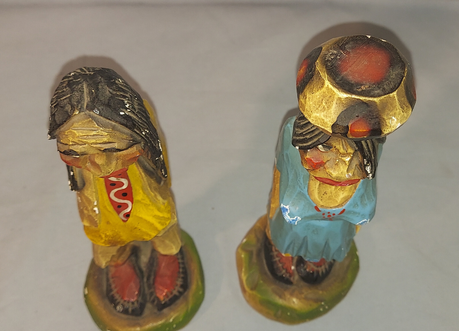 H.S.  "Andy"  Anderson  Native American  Indian Couple  Chalkware  Sculptures