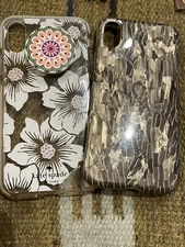 kate spade cell phone case iphone x Clear Flowers Rhinestones Bling + Laut Case