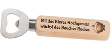 Flaschenöffner lustiger Bier-Spruch Bierflaschen-Öffner Kapselheber Holz-Griff