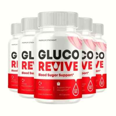 5-Pack Gluco Revive Blood Support Supplement GlucoRevive Pills - 300 Capsules