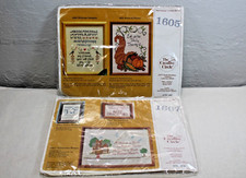 Lot of 2 Vtg Creative Circle Cross Stitch Kits Welcome Sampler Victorian House