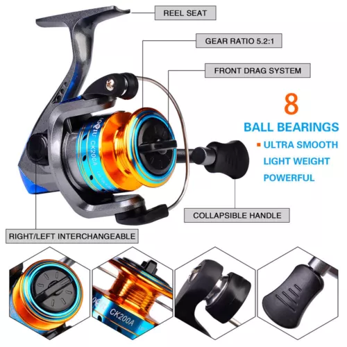 1.8M Telescopic Fishing Rod and Reel Combo Carbon Fiber Fishing Rod Kit w/ Lures - Picture 3 of 10