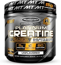 MuscleTech 100% Platinum Creatine Monohydrate Micronized Powder 400 gram 80 Svgs