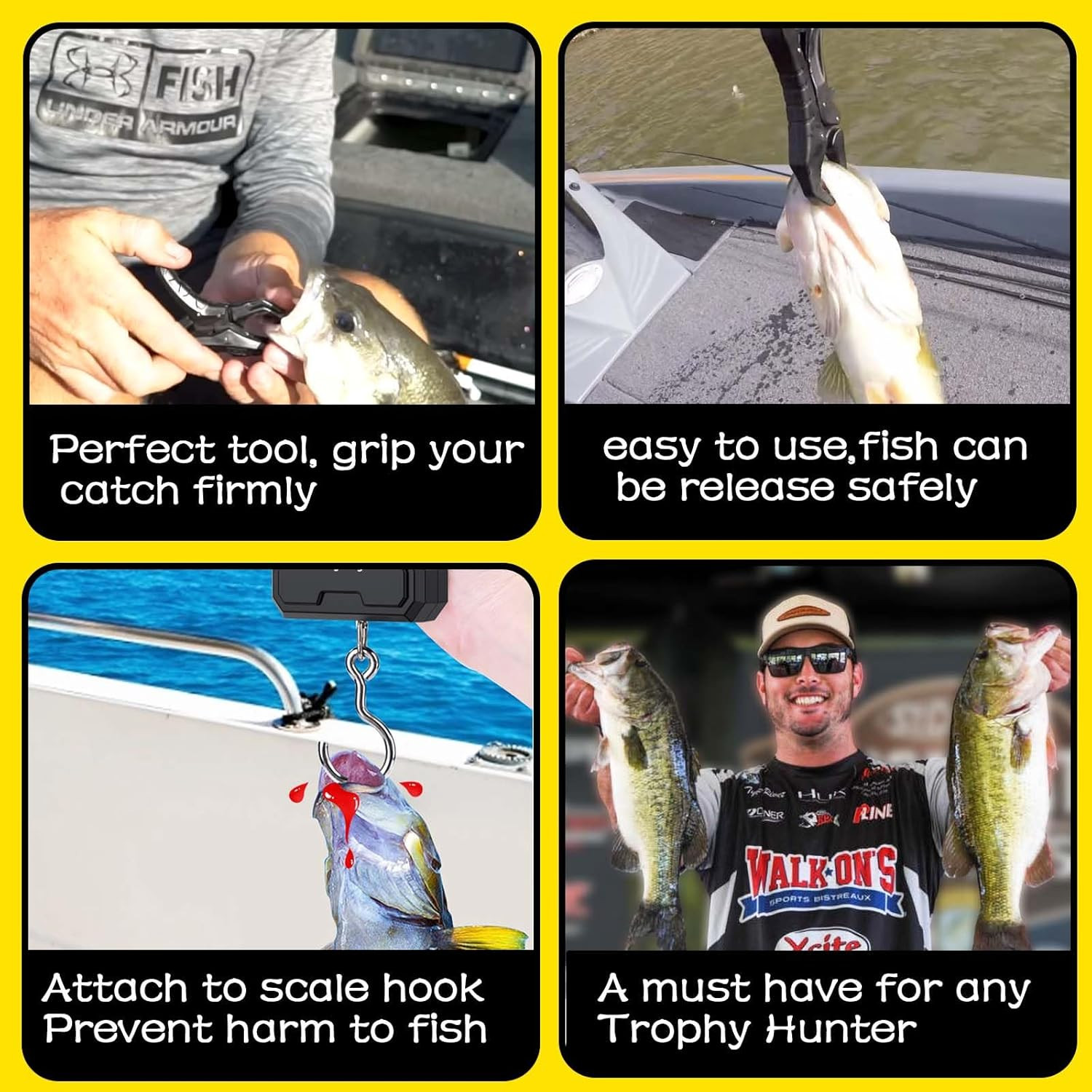 4.5'' Fish Lip Gripper, Digital Scale Hook Non-Puncture Replacement Clamp - 2