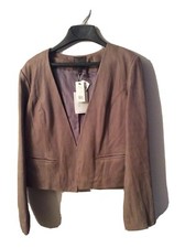 Joie Leather Open Style Jacket, Cement /taupe Size M/ L Nwt $788.00