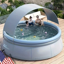 Swimming Pool Inflatable Outdoor Above Ground Family Pool with Canopy PVC