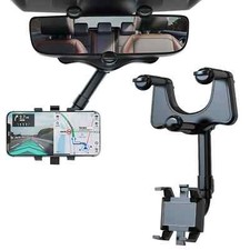 360  Car Phone Holder Rotatable And Retractable Rearview Mirror Mount Universal