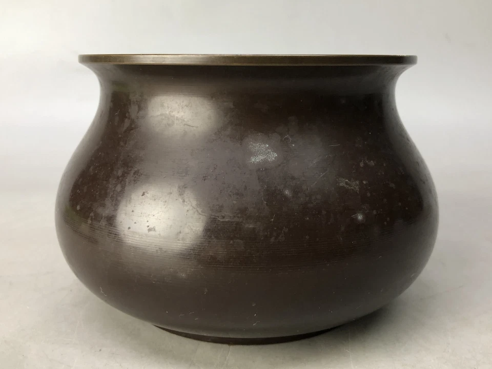 Y8313 KENSUI Cobre Olla de Agua Tarro Contenedor Firmado Japón Antiguo Té Ceremonia Foto 3 de 4