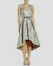 Eliza J Sleeveless Metallic Hi Low Gown Dress Sz 4   445