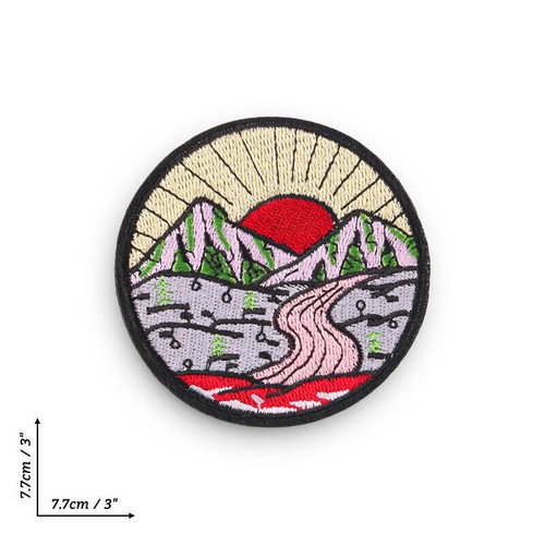 Applique on Embroidered Day Night on Sew Space Iron Patch Badge Emblem Circle - Picture 38 of 49