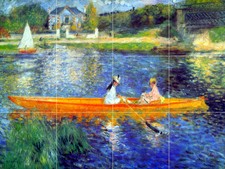 Art Renoir The Seine Mural Ceramic Backsplash Bath Tile 1367