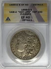 1888-O Hot Lips Morgan Silver Dollar Vam-4 Top 100 ANACS XF 40 Details Cleaned