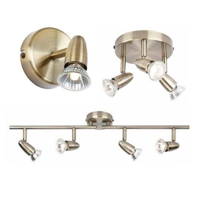 1 3 4 Way Antique Brass Led Ceiling Spotlight Bar Light Fittings