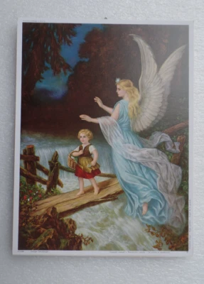 WAGNER Schutzengelbild Nr 35 Wand Engel Bild Kinder Geschenk 26 x 20 cm Sonderpreis