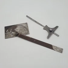 Starrett Lot - No 237 Depth Gage, No 10 Rule,  No 183 Protractor Machinist Tools