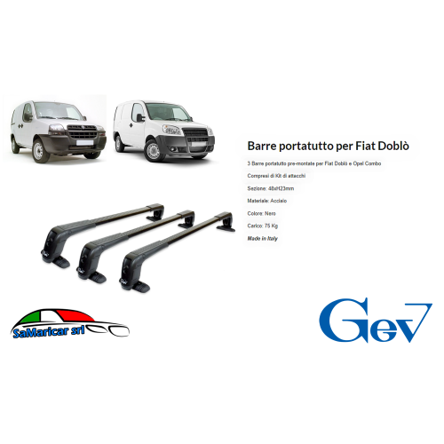 Barre Portatutto Menabo Per Fiat Grande Punto 5p (2005-2012) - Kit Completo Barre Portatutto Universali - Foto 4