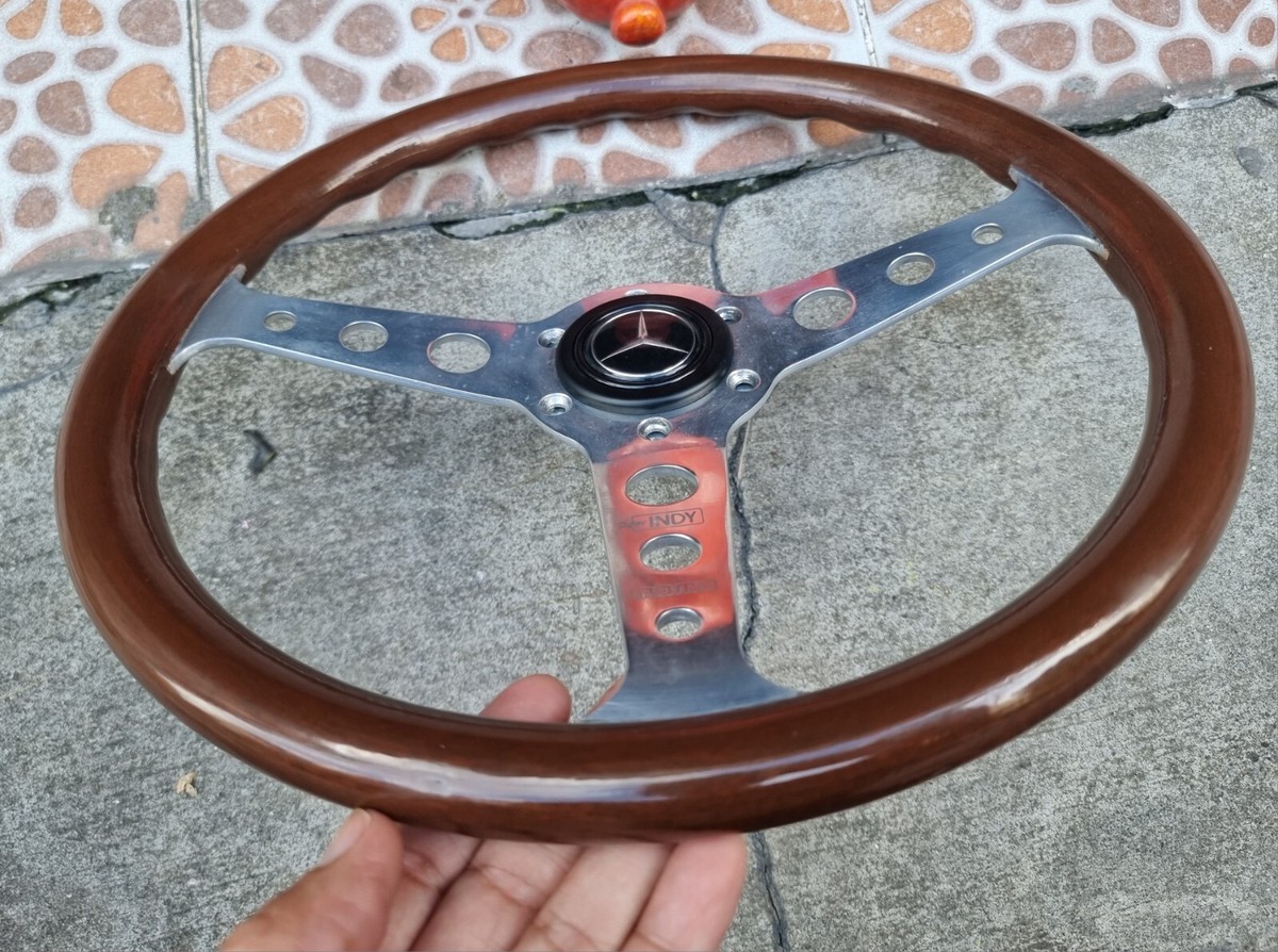 RARE vintage 1990 momo Super INDY wood steering wheel with MOMO