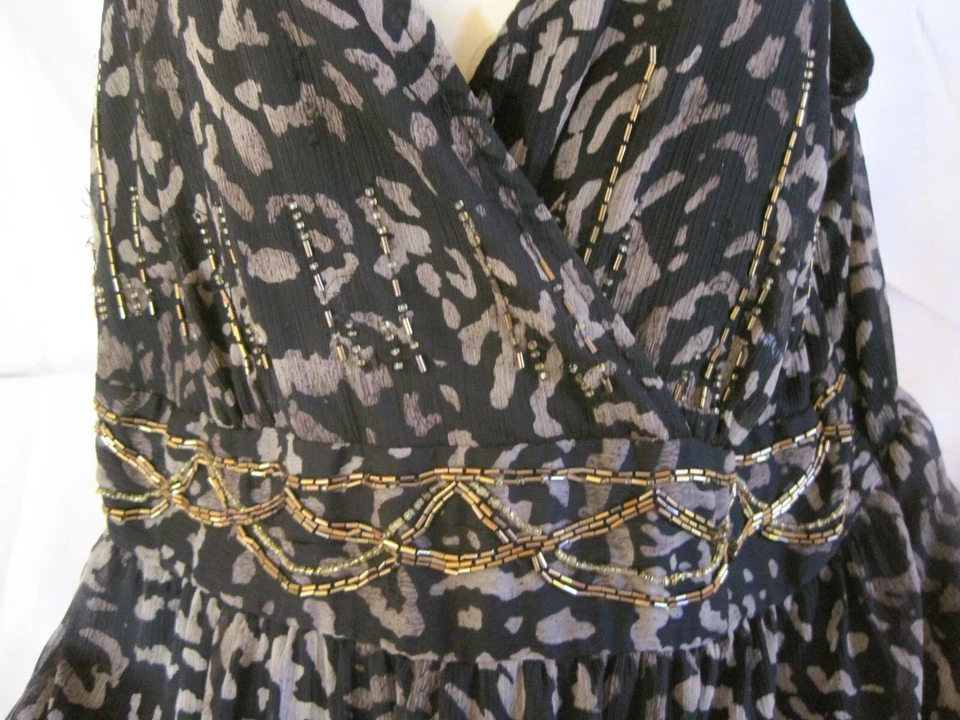 sexy Kleid Yessica Gr. 40 schwarz gold Perlen Pailetten aufwendig bestickt - Bild 4 von 4