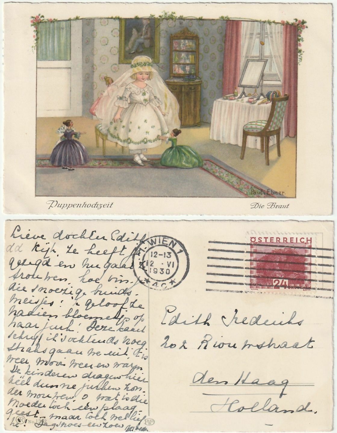 PAULI EBNER - ILLUSTRATORE - VIAGG. 1930 -47874-