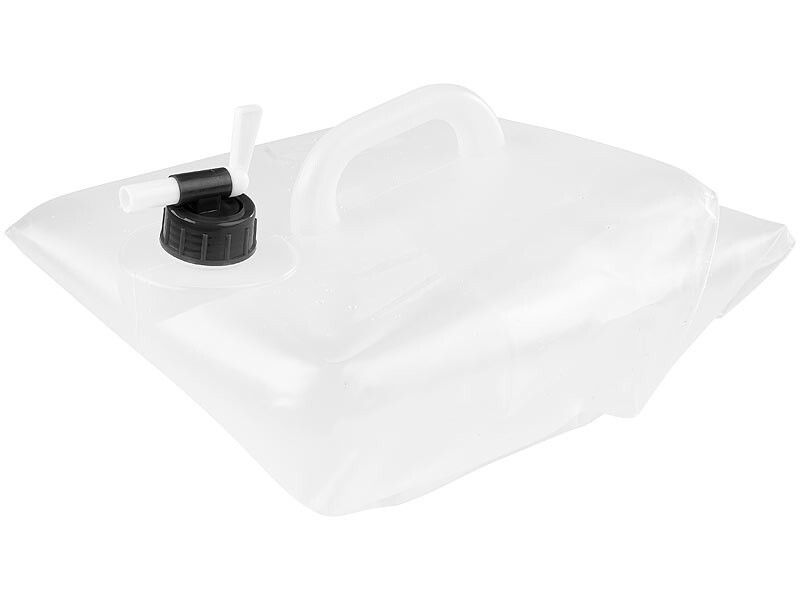 Bidon pliable cubique 20 L avec robinet Semptec pour camping