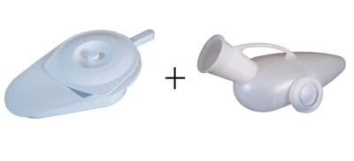 AZZAP Urinflasche für Männer 1200 ml + Bettpfanne Steckbecken mit Deckel Kunststoff