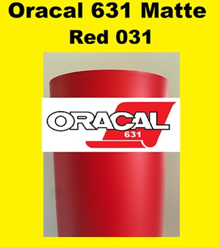 Oracal 631 Matte Red 031 Sign Vinyl Indoor Wall Removable 12