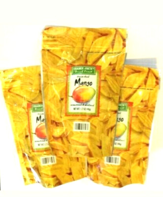 3 Packs Trader Joe's Freeze Dried Mango Unsweetened Unsulfured 1.7 oz Each Pack