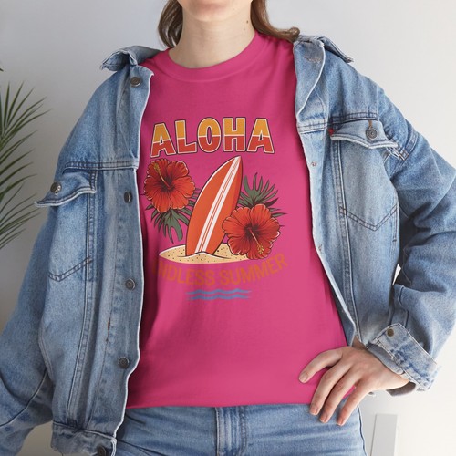 Beach Vibes T-Shirt | Summer Ocean Waves Tee | Retro Aloha endless summer Shirt - Picture 64 of 85