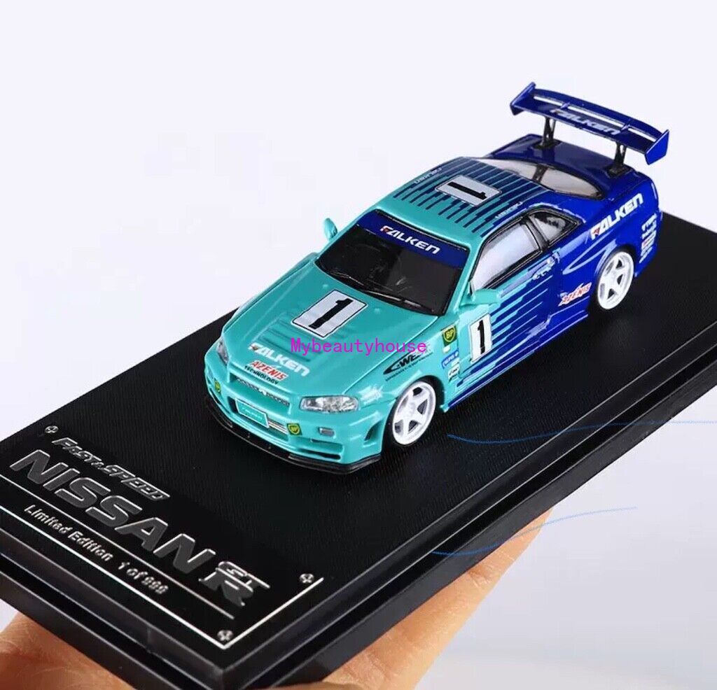 hpi CALSONIC SKYLINE／エブロ FALKEN SKYLINE INNO64 - Nissan Skyline GT-R R34 Falken Super Taikyu 2001